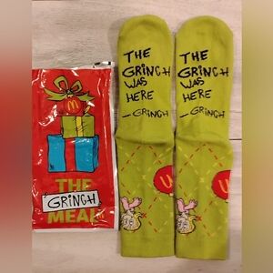2025 McDonald's Grinch Meal Green Socks In Opened Package